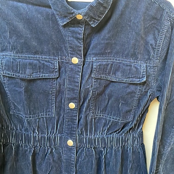 Zara Kids navy CORDUROY button up dress. - Picture 3 of 4